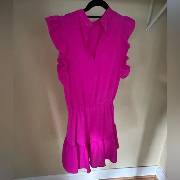 Pink Ruffled Cocktail Dress - Picture 2 of 3